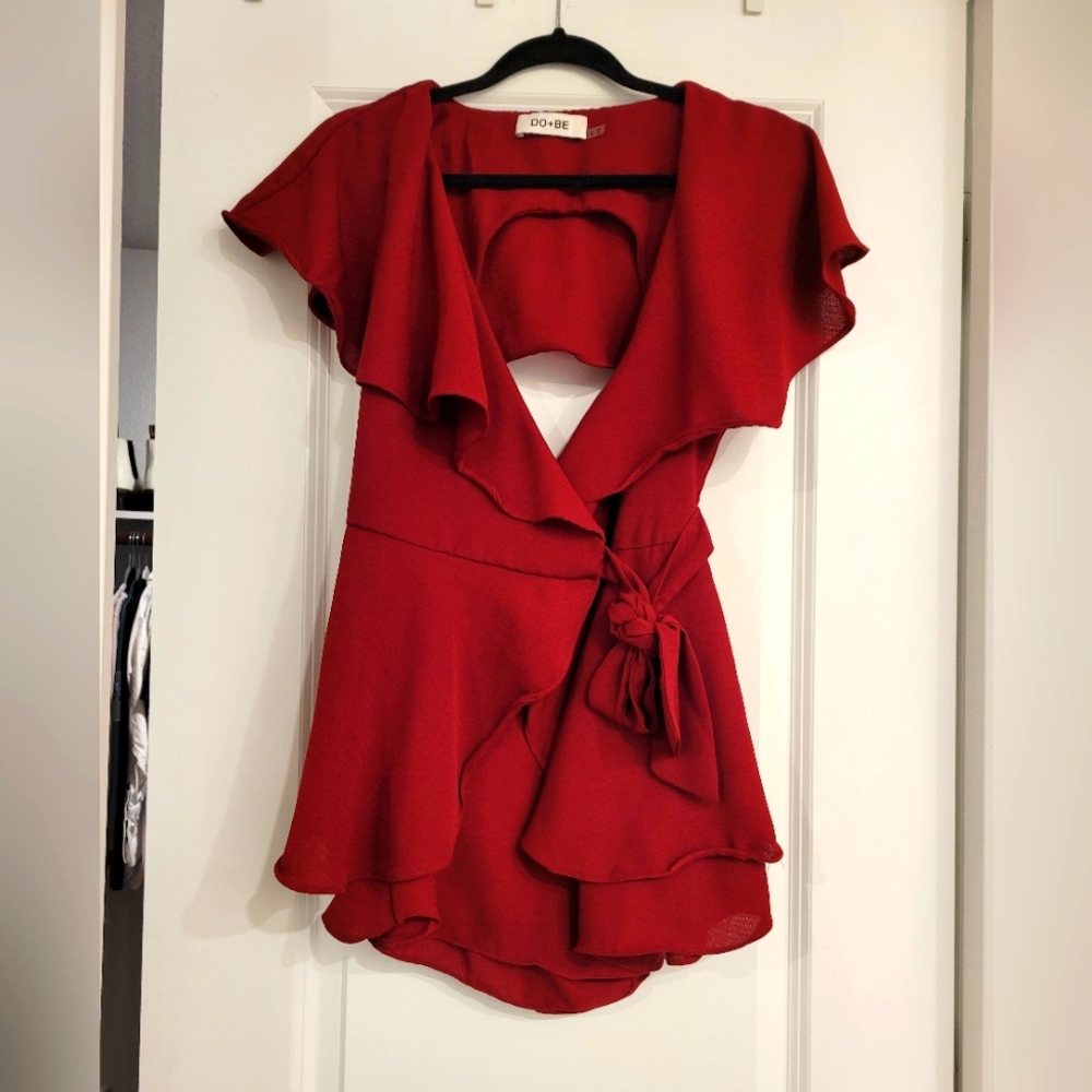 Red romper dress
